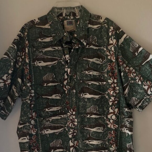 KAHALA HAWAII FINE HIGH END RESORT ALOHA WEAR HAWAII PLUMERIA HAWAIIAN FISH NICE - Picture 12 of 12